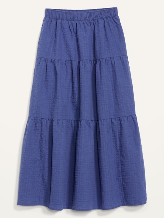 Old Navy Dresses & Skirts - Old Navy High-Waisted Tiered Seersucker Maxi Skirt